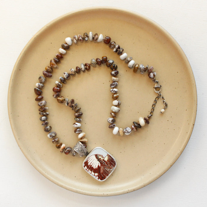Knotted Wild Horse Magnesite Necklace