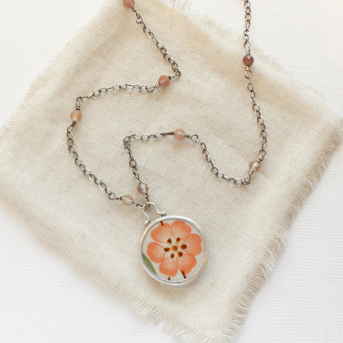 Peach Blossom & Andesine Necklace