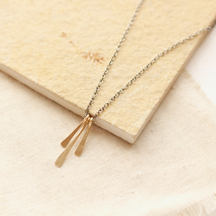 Trio Mixed Metal Bar Necklace