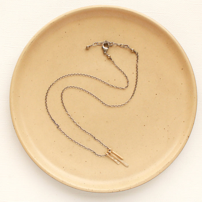 Trio Mixed Metal Bar Necklace
