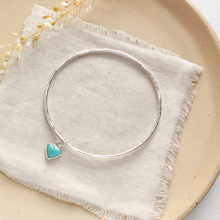Be Mine Heart Silver Bangle