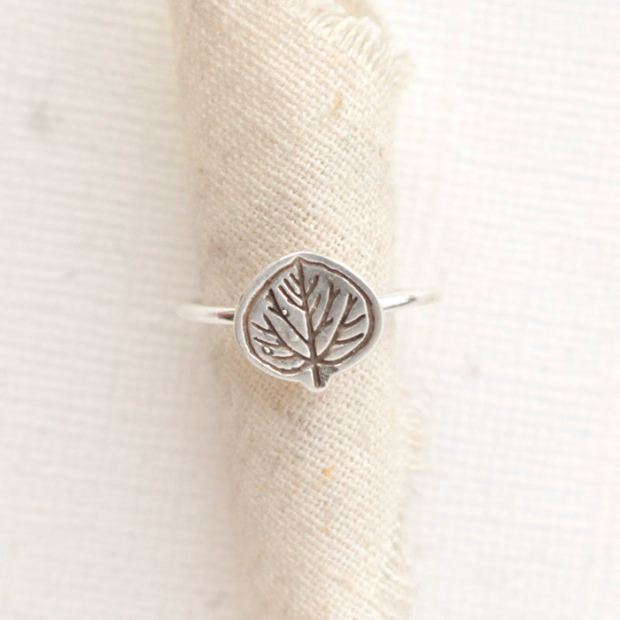 Aspen Leaf Silver Ring