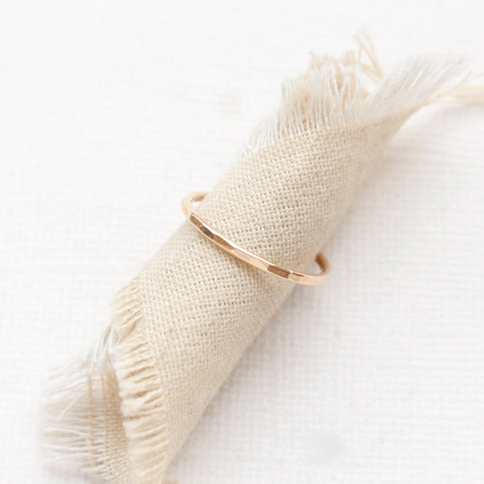 Skinny Hammered Gold Fill Band Ring