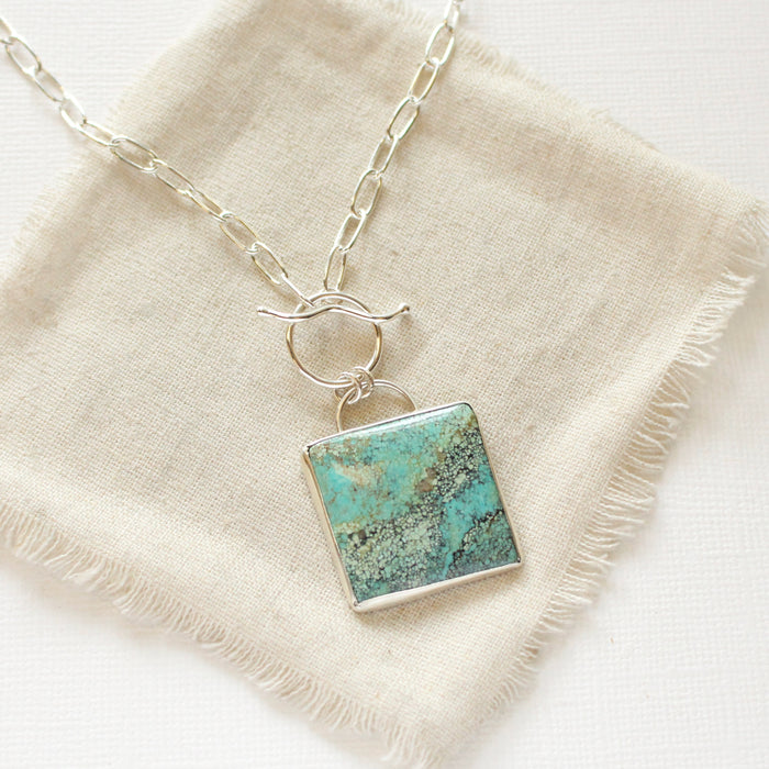 Turquoise Square Statement Necklace