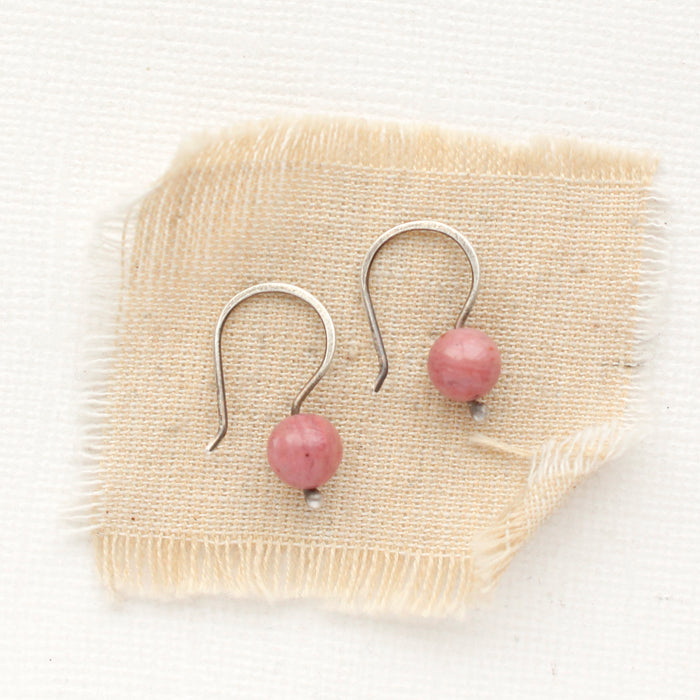 Rhodonite Lobe Hugger Earrings